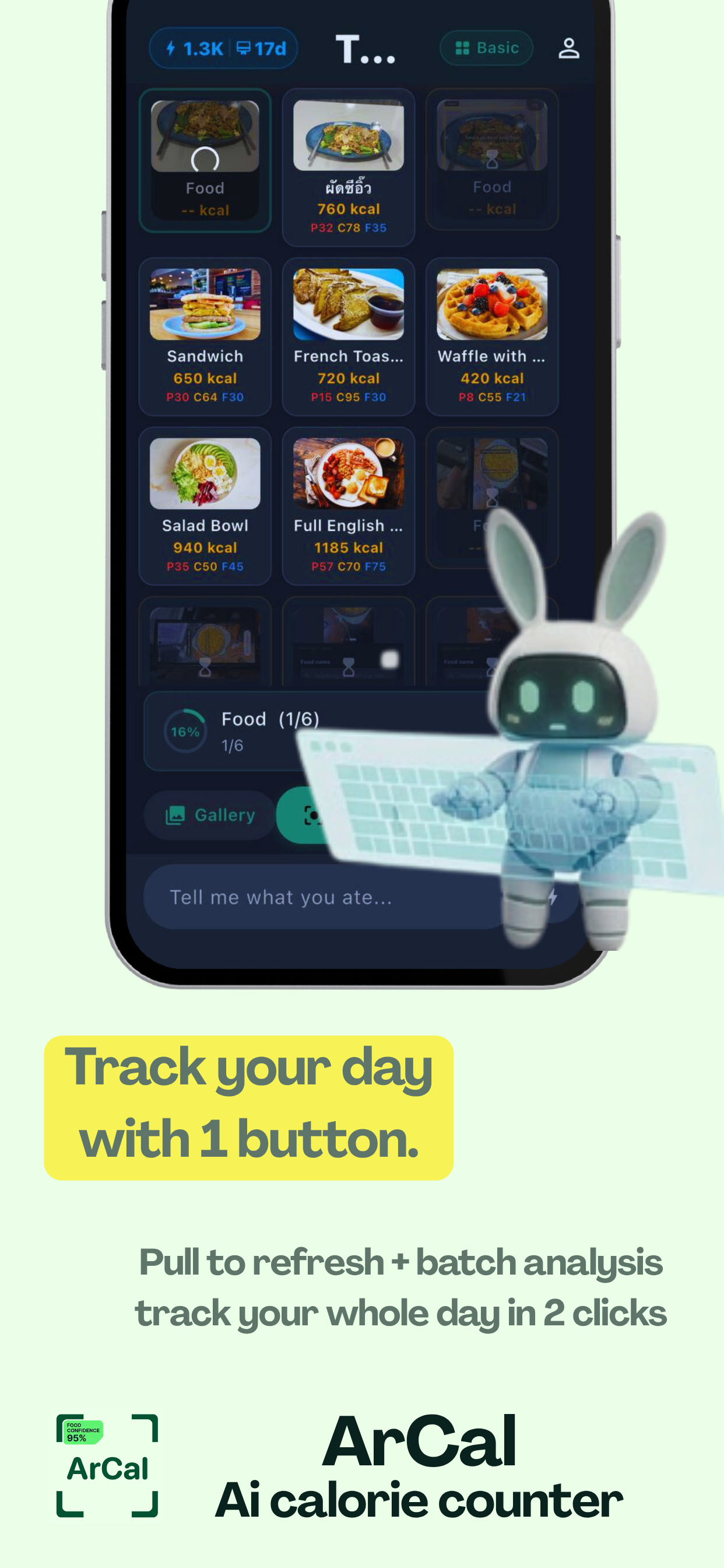 ArCal Dashboard — Pull to refresh and batch analyze meal photos