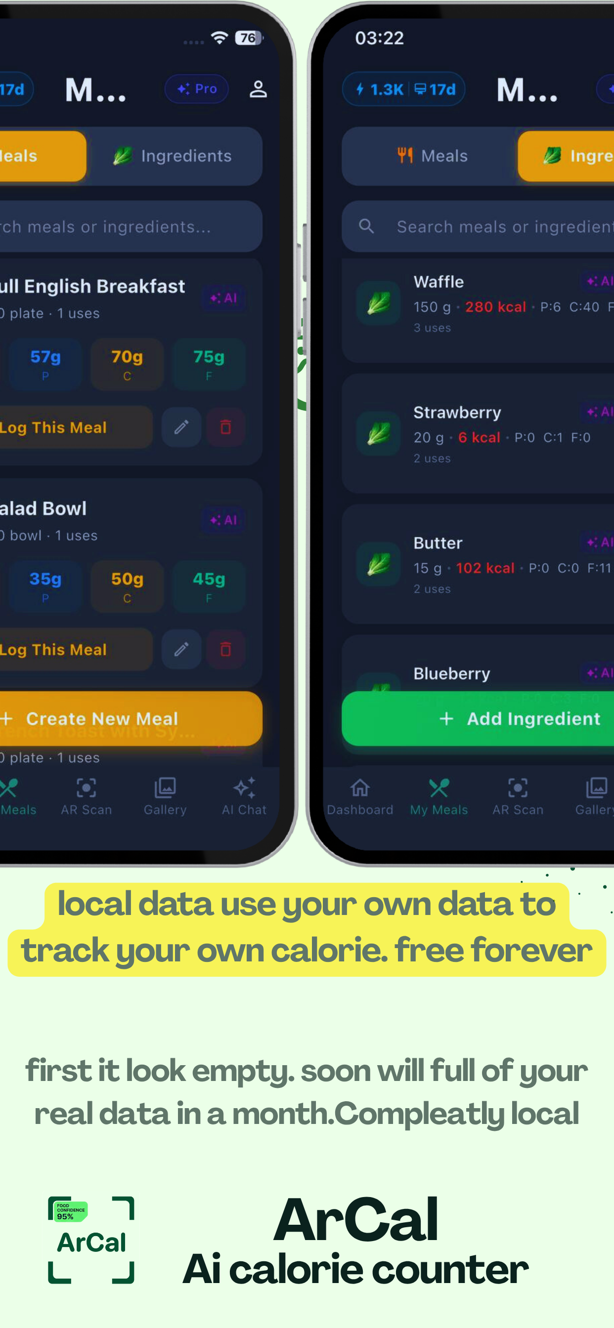 ArCal Privacy — Local data storage